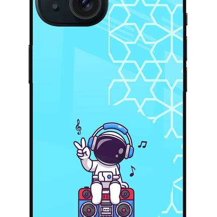 Cute Astronaut Chilling iPhone 15 Metal Case
