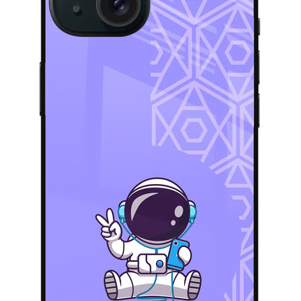 Cute Astronaut Chilling iPhone 15 Metal Case
