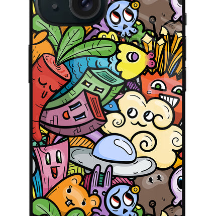 Veggie Doodle iPhone 15 Metal Case