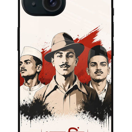 Bhagat Singh Trio iPhone 15 Metal Case Back Cover by Casekaro