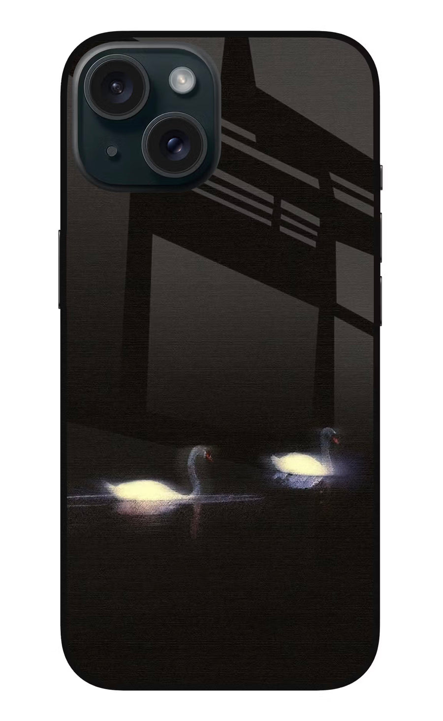 Silent Swans iPhone 15 Back Cover, Metal case