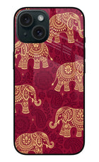 Maroon Elephant iPhone 15 Metal Case Back Cover by Casekaro
