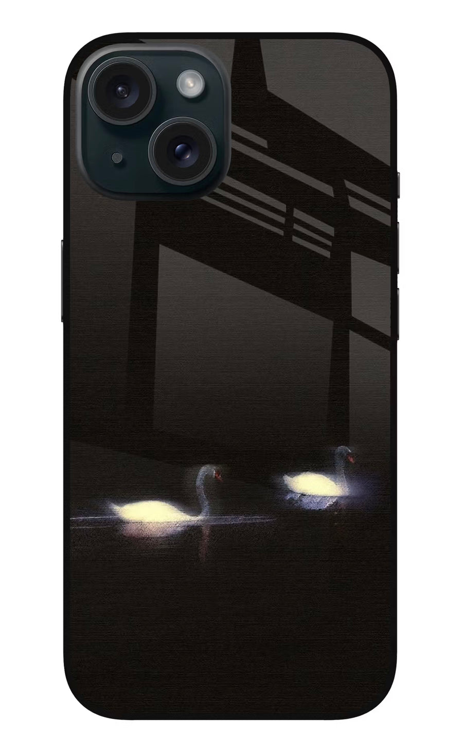 Silent Swans iPhone 15 Plus Back Cover, Metal case