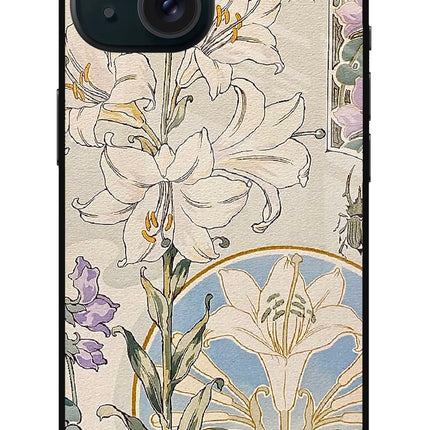 White Lily iPhone 15 Plus Metal Case Back Cover by Casekaro