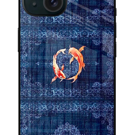 Koi Blue iPhone 15 Plus Metal Case Back Cover by Casekaro