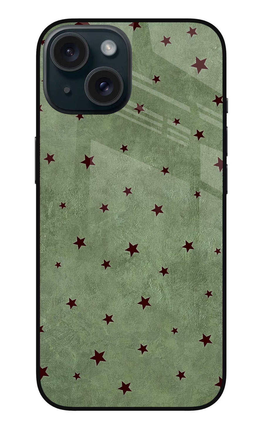 Green Stars iPhone 15 Plus Back Cover, Metal case