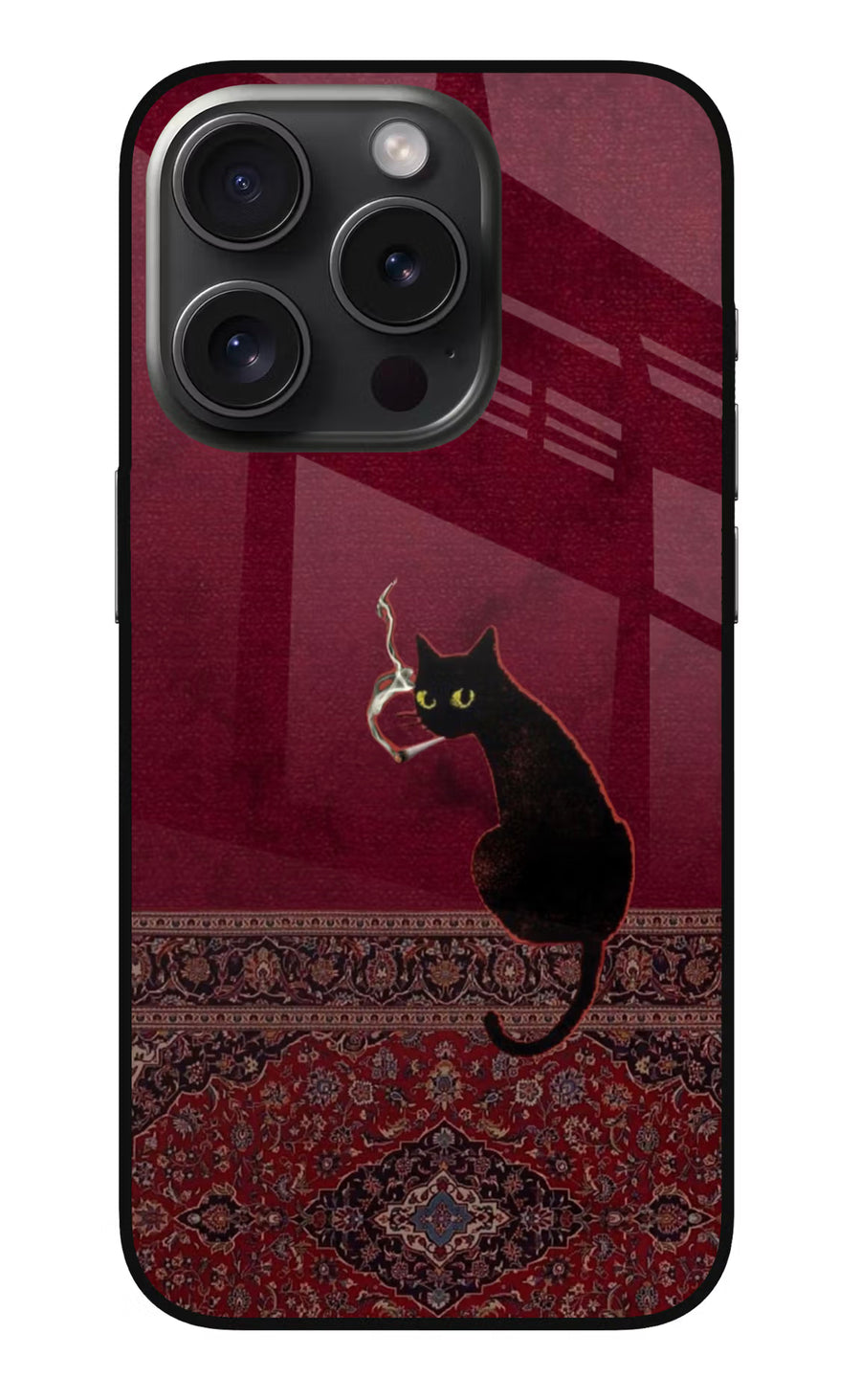 Midnight Cat iPhone 15 Pro Back Cover, Metal case