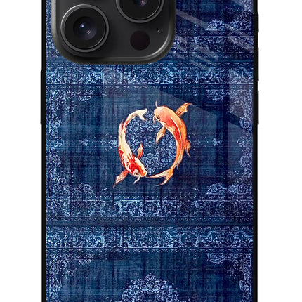 Koi Blue iPhone 15 Pro Metal Case Back Cover by Casekaro