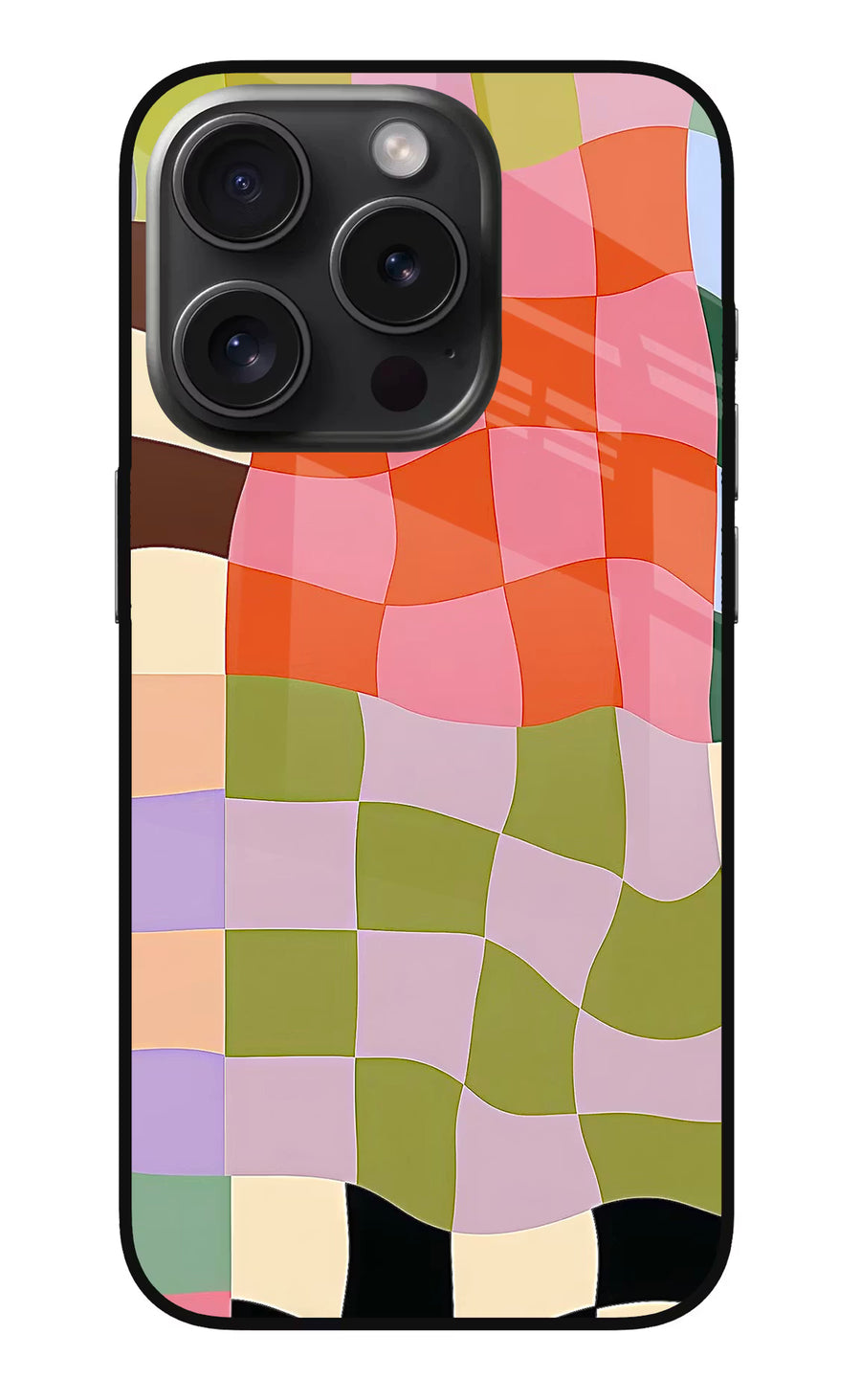 Wavy Grid iPhone 15 Pro Back Cover, Metal case