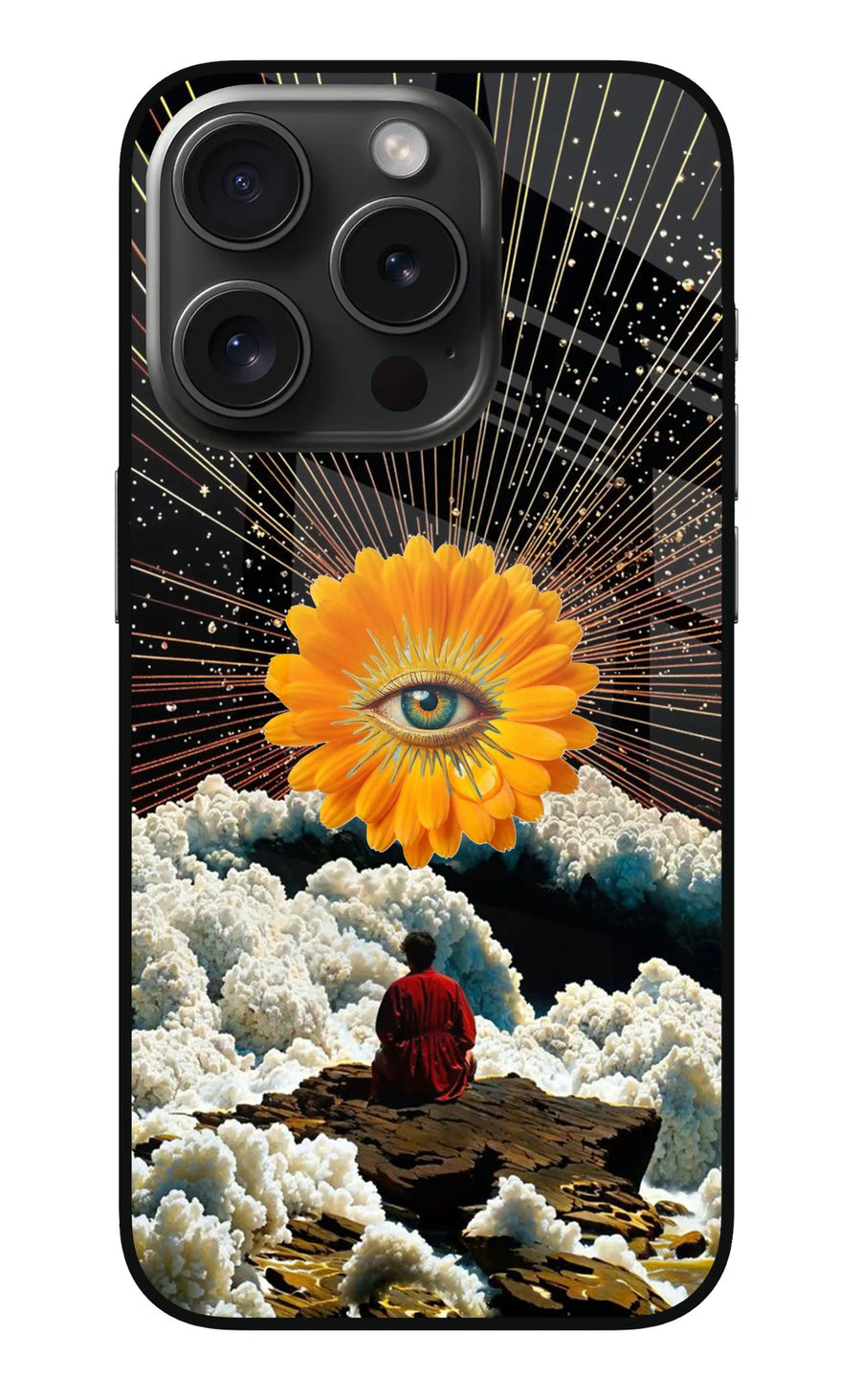 Cosmic Flower iPhone 15 Pro Back Cover, Metal case