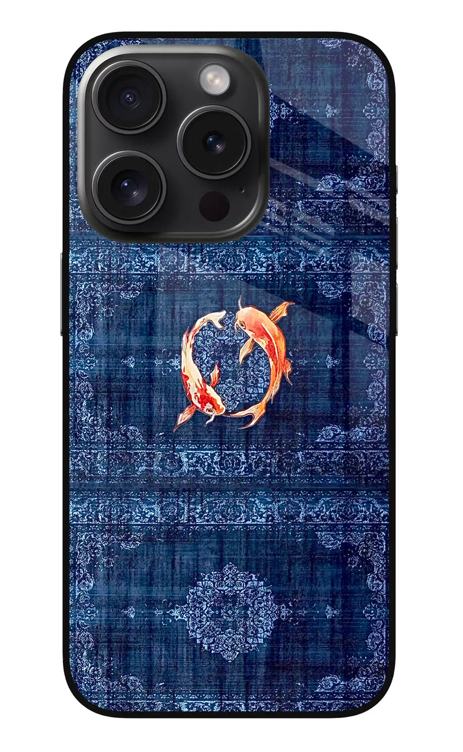 Koi Blue iPhone 15 Pro Max Back Cover, Metal case