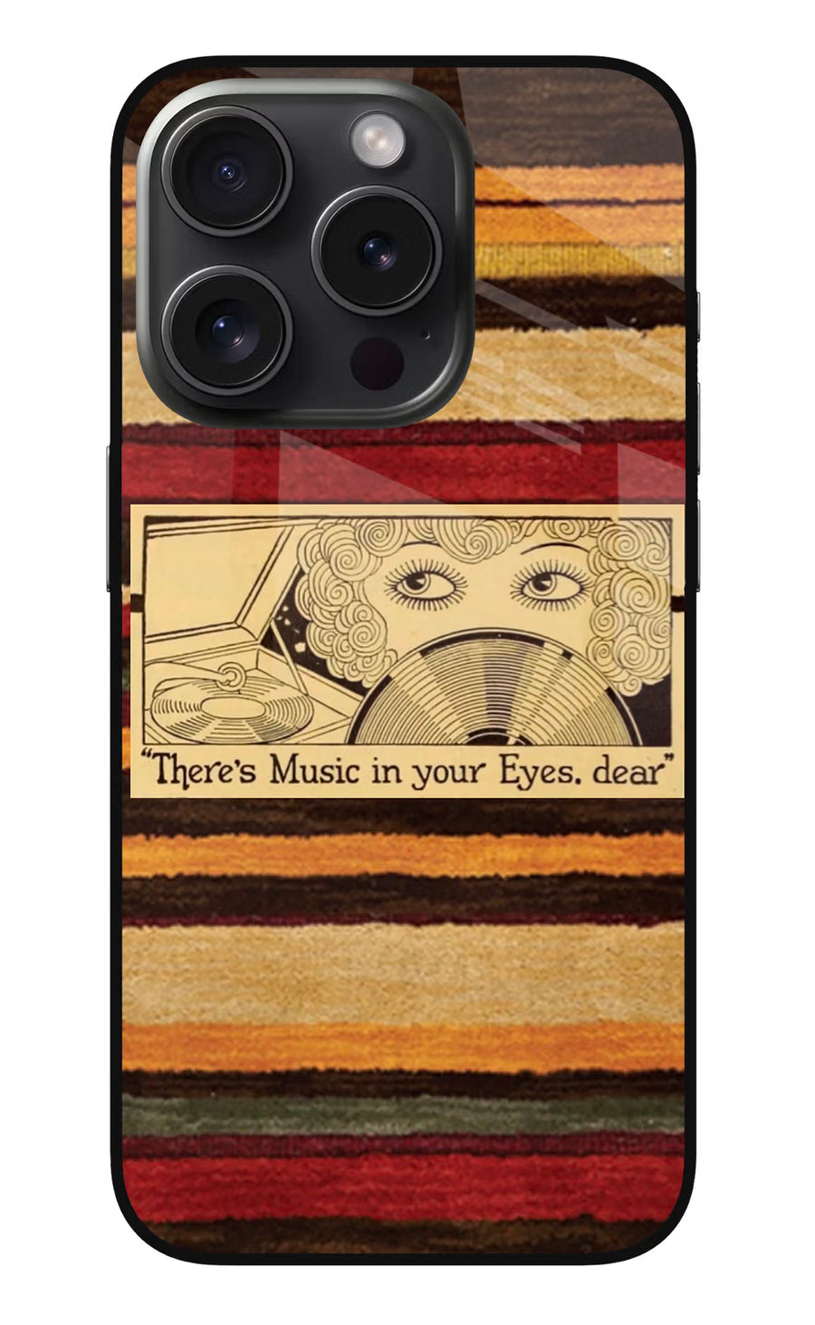 Vinyl Stripes iPhone 15 Pro Max Back Cover, Metal case
