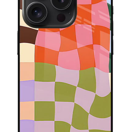 Wavy Grid iPhone 15 Pro Max Metal Case Back Cover by Casekaro