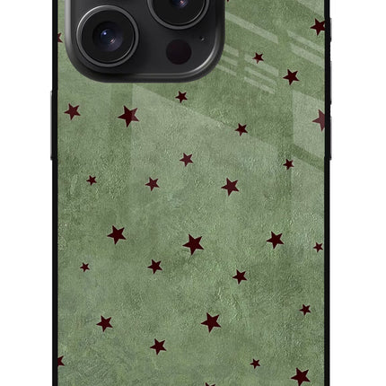 Green Stars iPhone 15 Pro Max Metal Case Back Cover by Casekaro