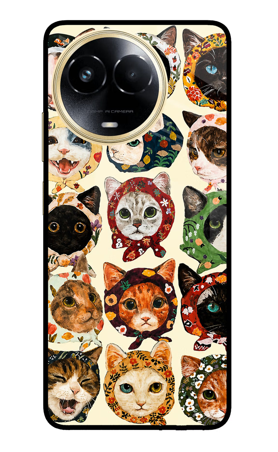 Cool Cat Realme 11 5G/11X 5G/C67 Back Cover, Metal case