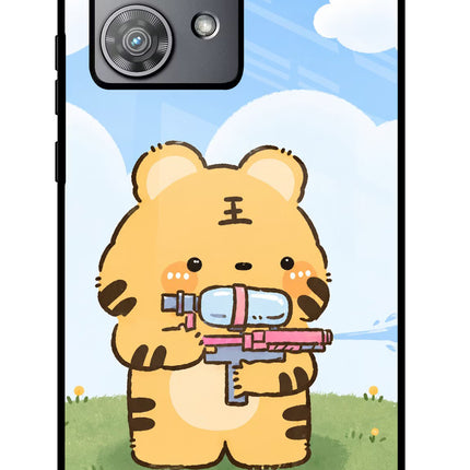 Tiger Treat Moto Edge 40 Neo Metal Case Back Cover by Casekaro