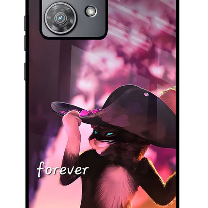 Forever Cat Moto Edge 40 Neo Metal Case Back Cover by Casekaro