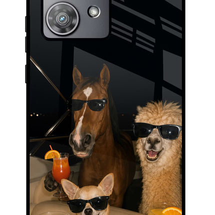 Party Squad Moto Edge 40 Neo Metal Case Back Cover by Casekaro