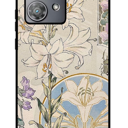 White Lily Moto Edge 40 Neo Metal Case Back Cover by Casekaro