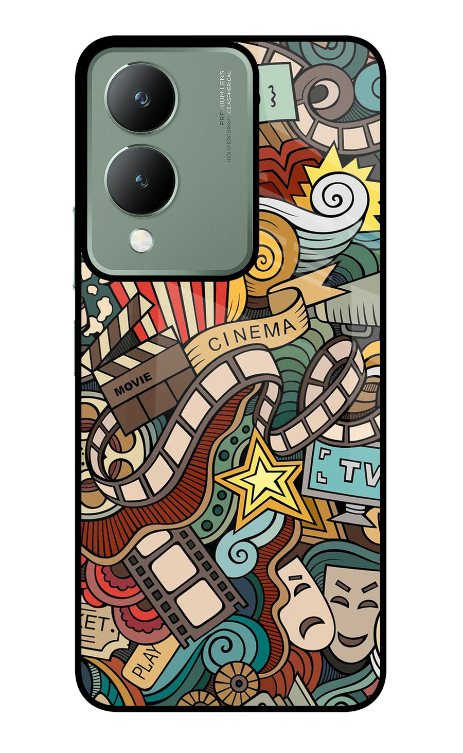 Cinema Abstract Vivo Y17s Back Cover, Metal case
