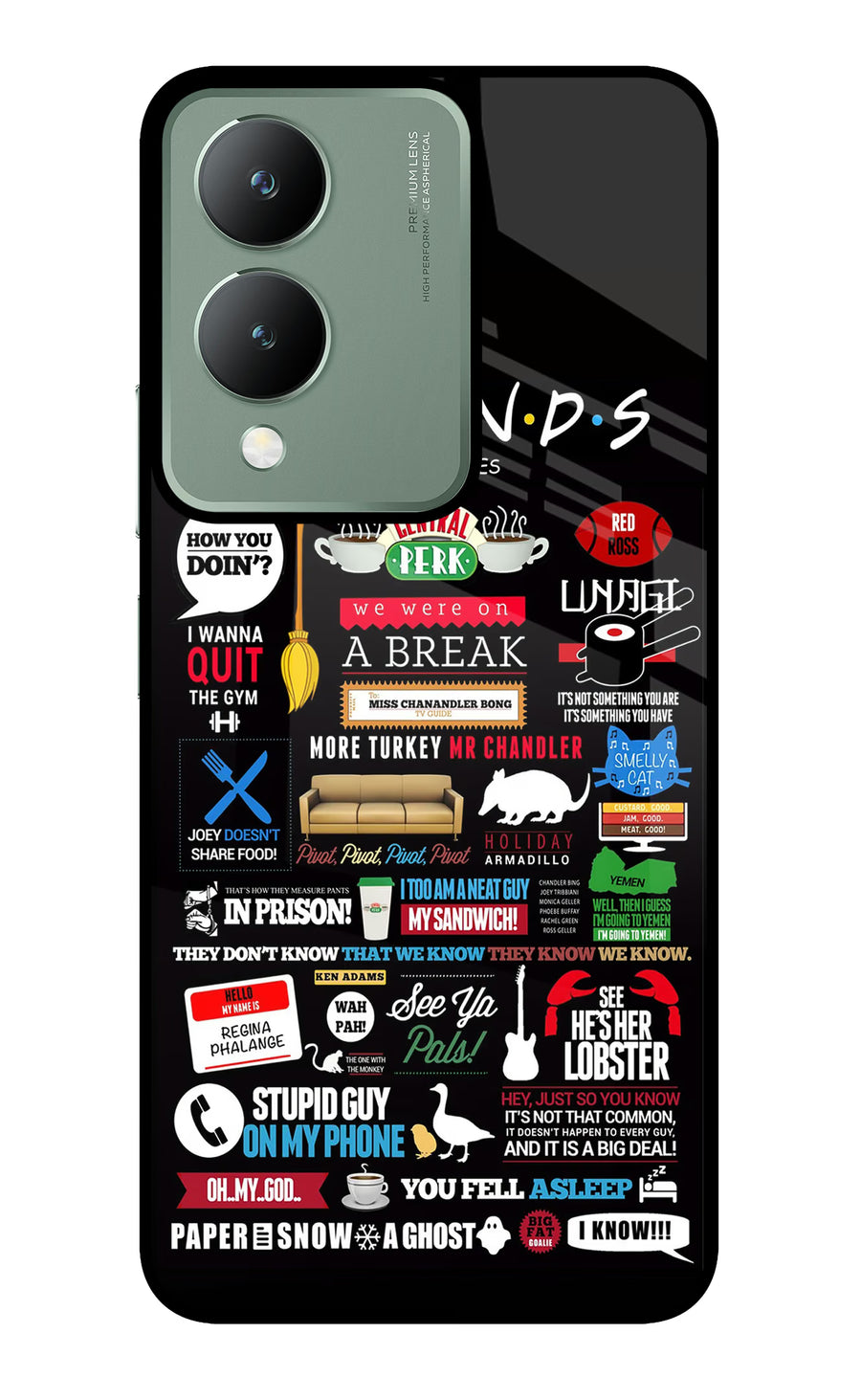 FRIENDS Vivo Y17s Back Cover, Metal case