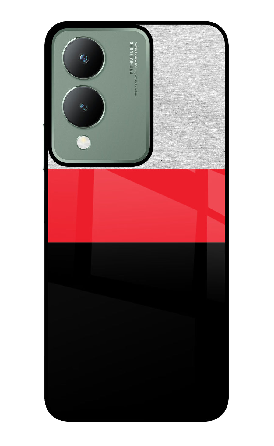 Tri Color Pattern Vivo Y17s Back Cover, Metal case