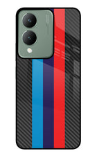BMW Stripes Pattern Vivo Y17s Metal Case Back Cover by Casekaro