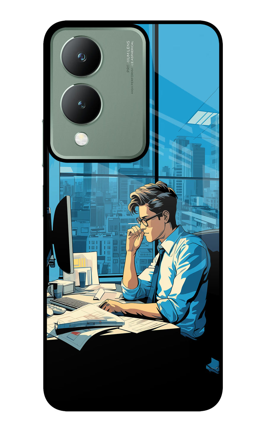 Focused Hustler (AI Generated) Vivo Y17s Back Cover, Metal case