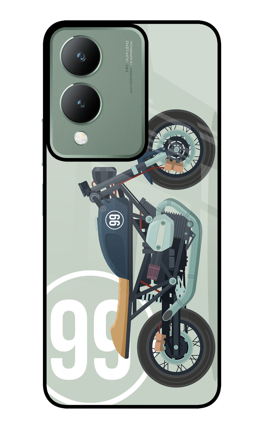 Classic Cafe Racer 99 Vivo Y17s Back Cover, Metal case