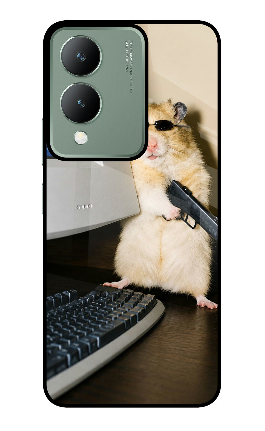 Hacker Hamster Vivo Y17s Back Cover, Metal case