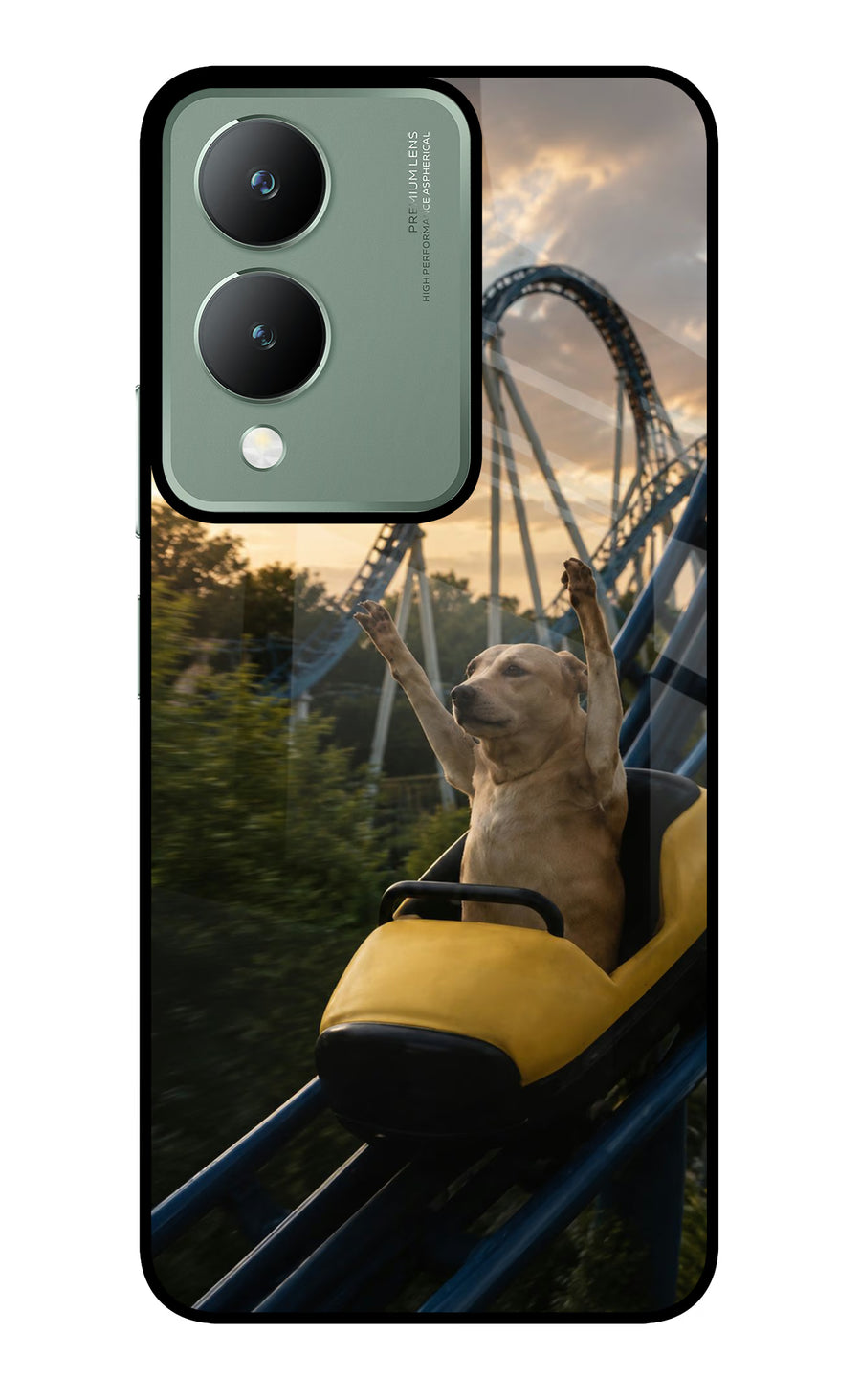 Rollercoaster Dog Vivo Y17s Back Cover, Metal case