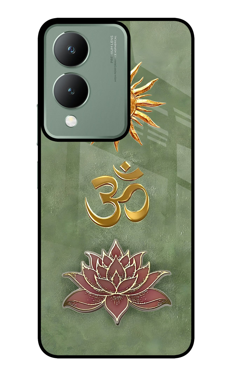 Om & Lotus Vivo Y17s Back Cover, Metal case