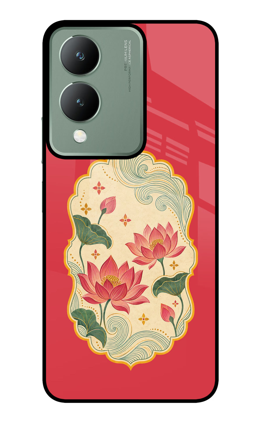 Pink Lotus Vivo Y17s Back Cover, Metal case