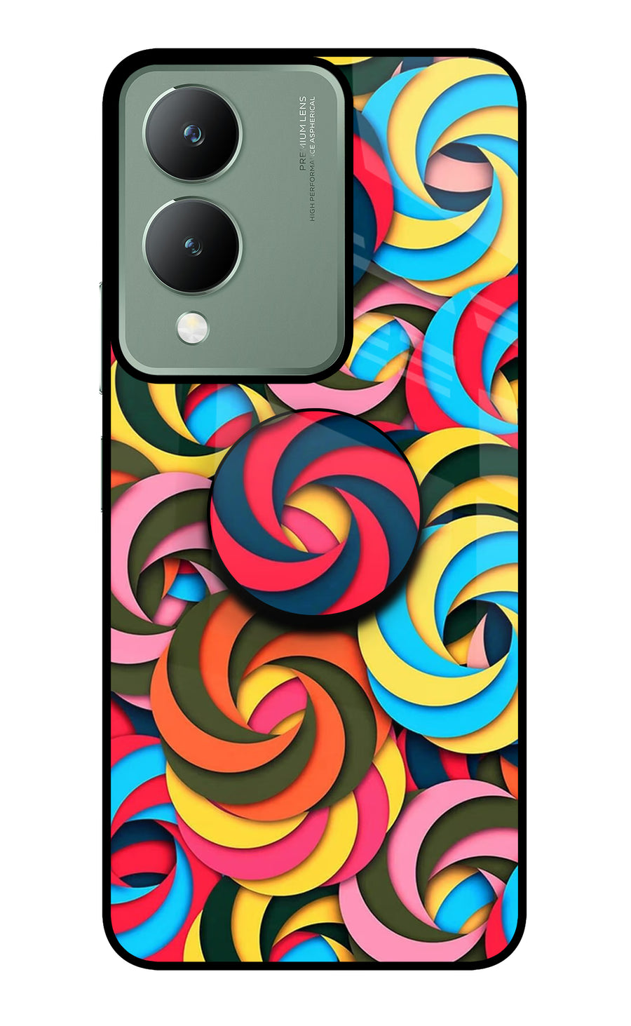 Spiral Pattern Vivo Y17s Pop Case, Metal case
