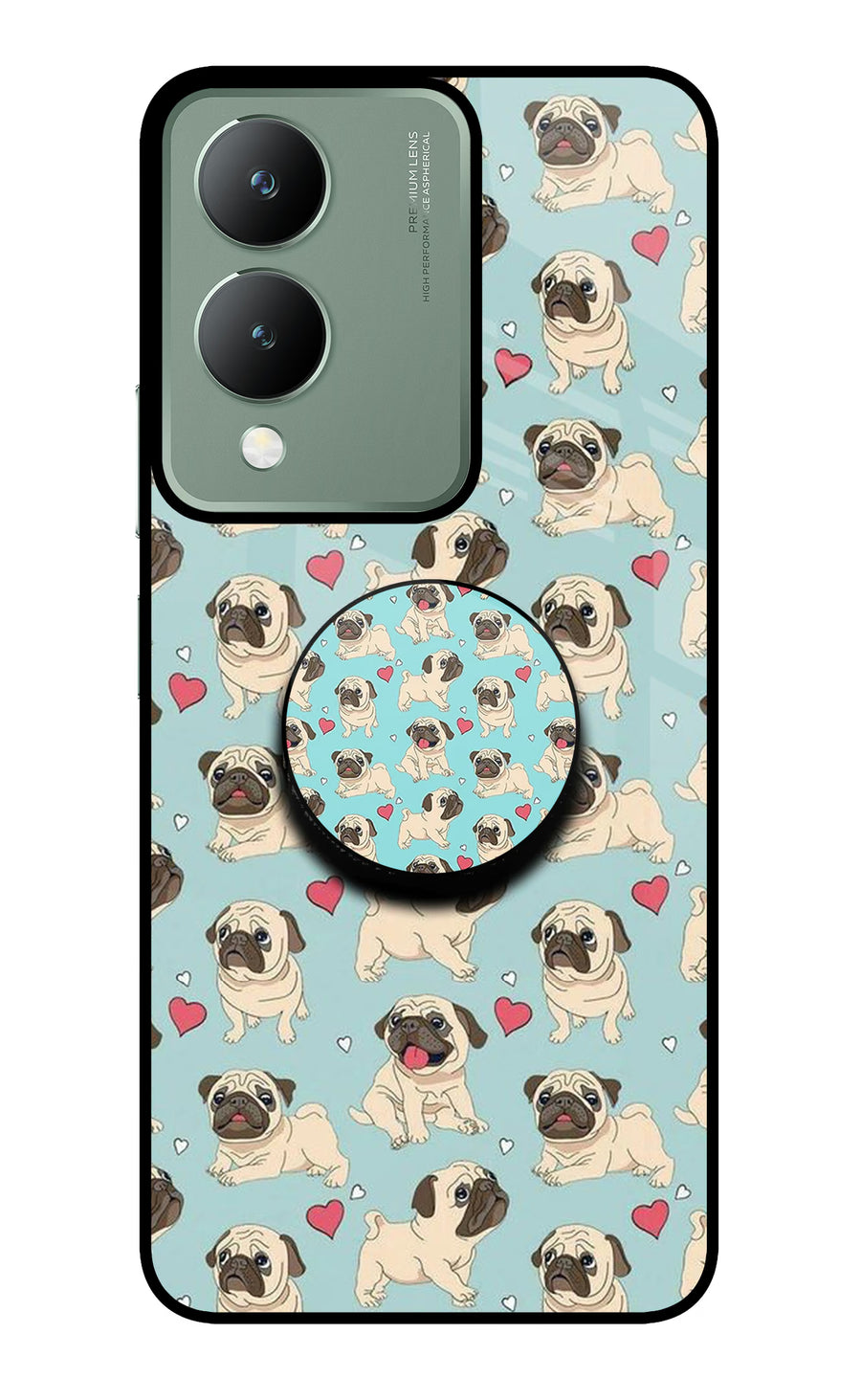 Pug Dog Vivo Y17s Pop Case, Metal case