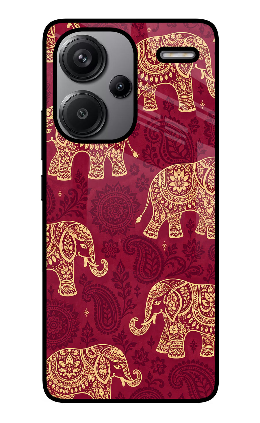 Maroon Elephant Redmi Note 13 Pro+ 5G Back Cover, Metal case