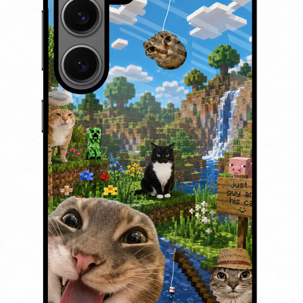 Minecraft Cat Chaos Samsung S24 Metal Case Back Cover by Casekaro