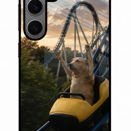 Rollercoaster Dog Samsung S24 Metal Case Back Cover by Casekaro