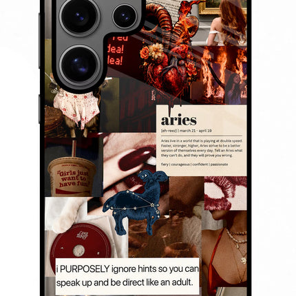 Zodiac Aries Samsung S24 Ultra Metal Case Back Cover by Casekaro