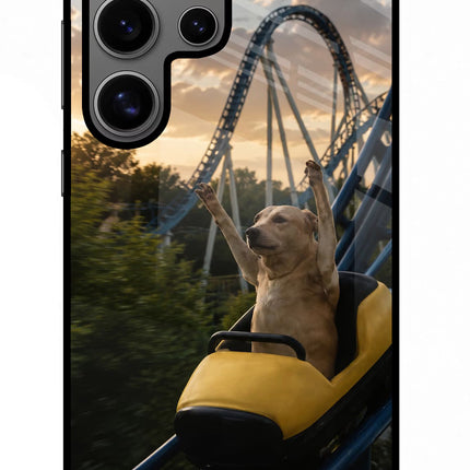 Rollercoaster Dog Samsung S24 Ultra Metal Case Back Cover by Casekaro