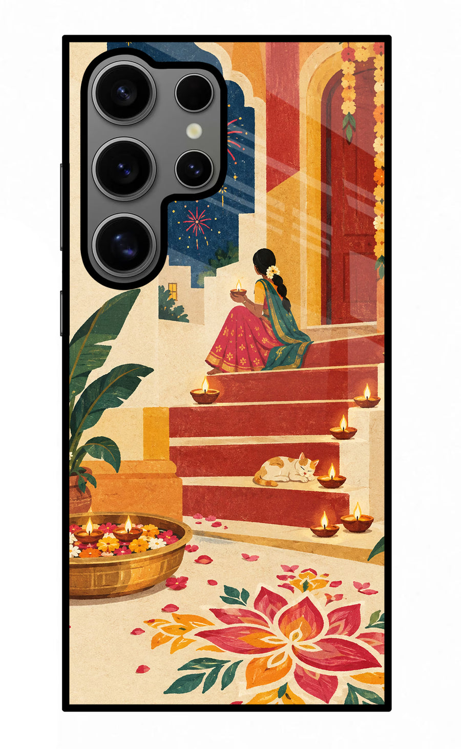 Diwali Rangoli Samsung S24 Ultra Back Cover, Metal case