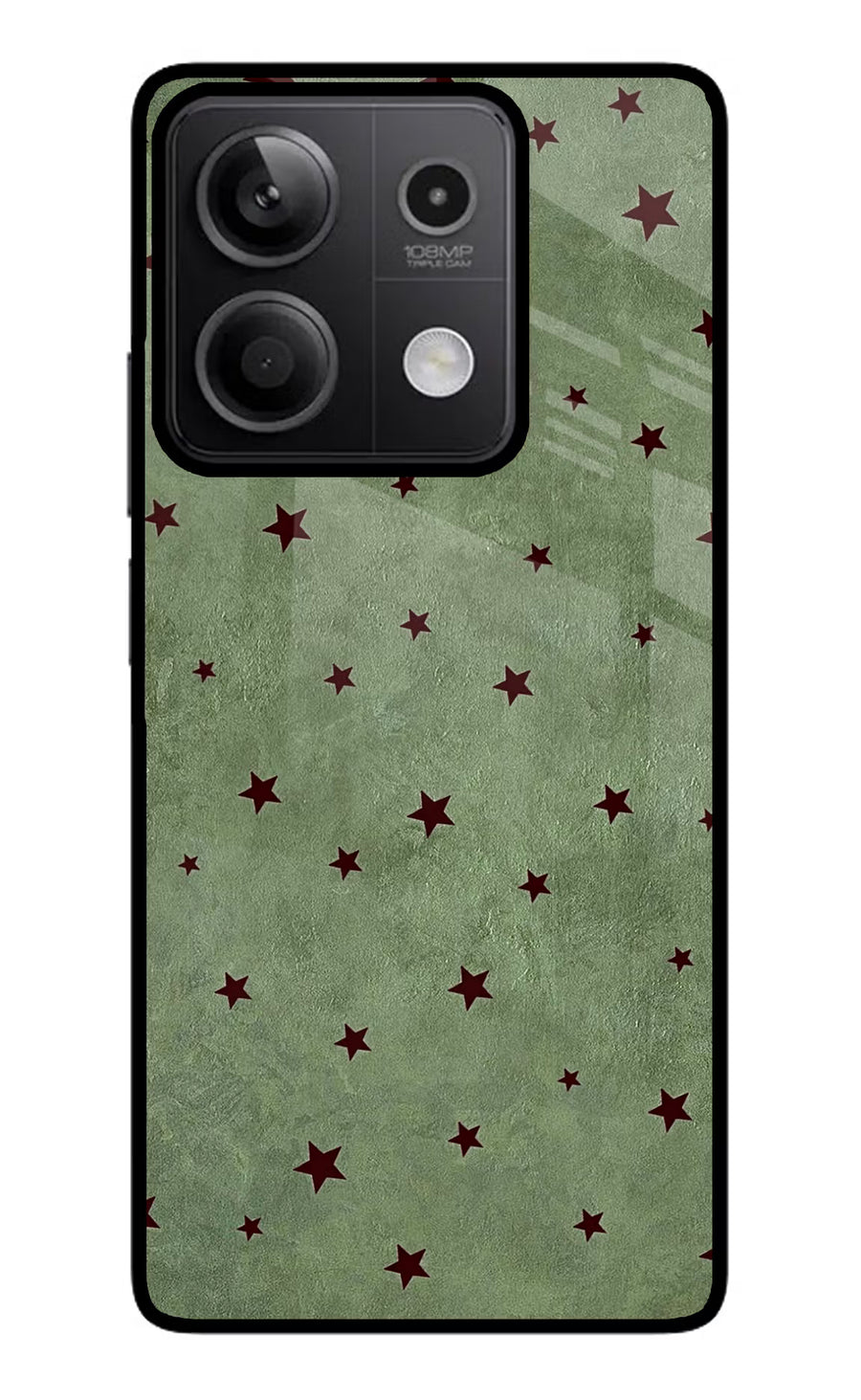Green Stars Redmi Note 13 5G Back Cover, Metal case