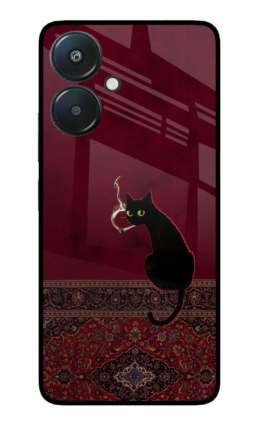 Midnight Cat Redmi 13C 5G Back Cover, Metal case