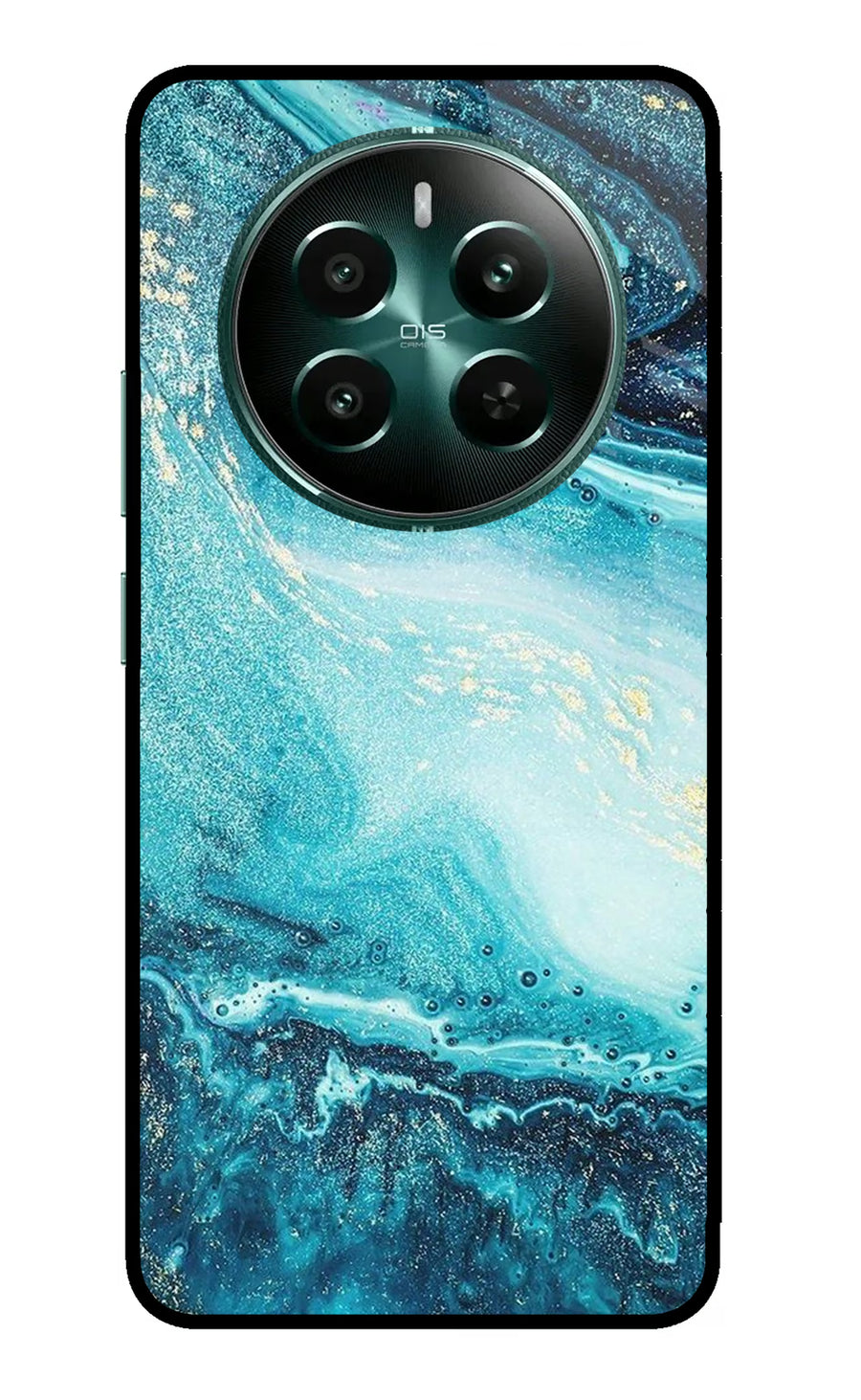 Blue Glitter Marble Realme 12+ 5G Back Cover, Metal case