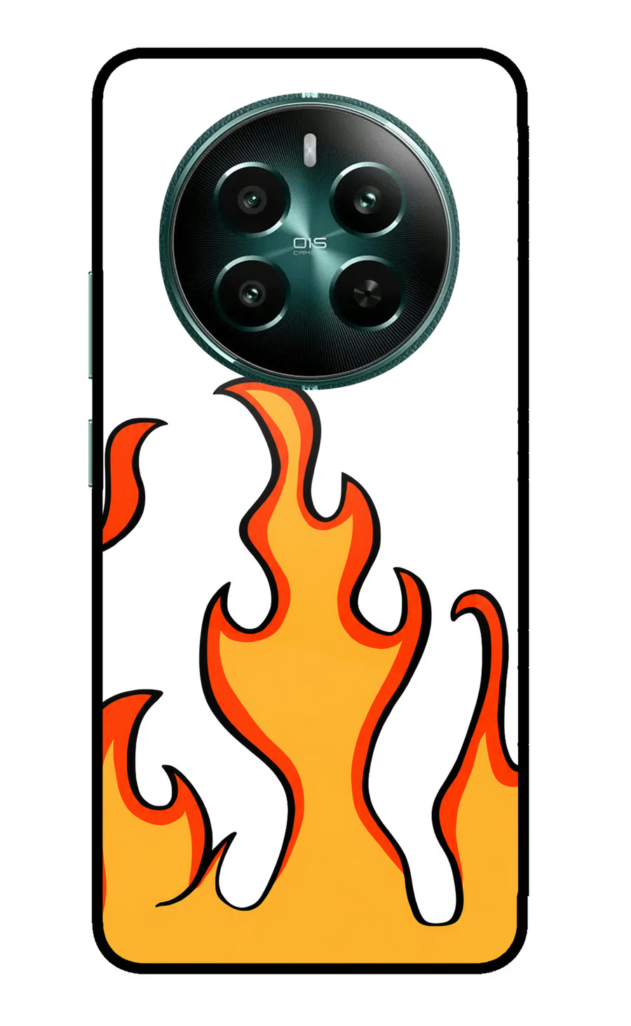 Fired Up – White Realme 12+ 5G Back Cover, Metal case