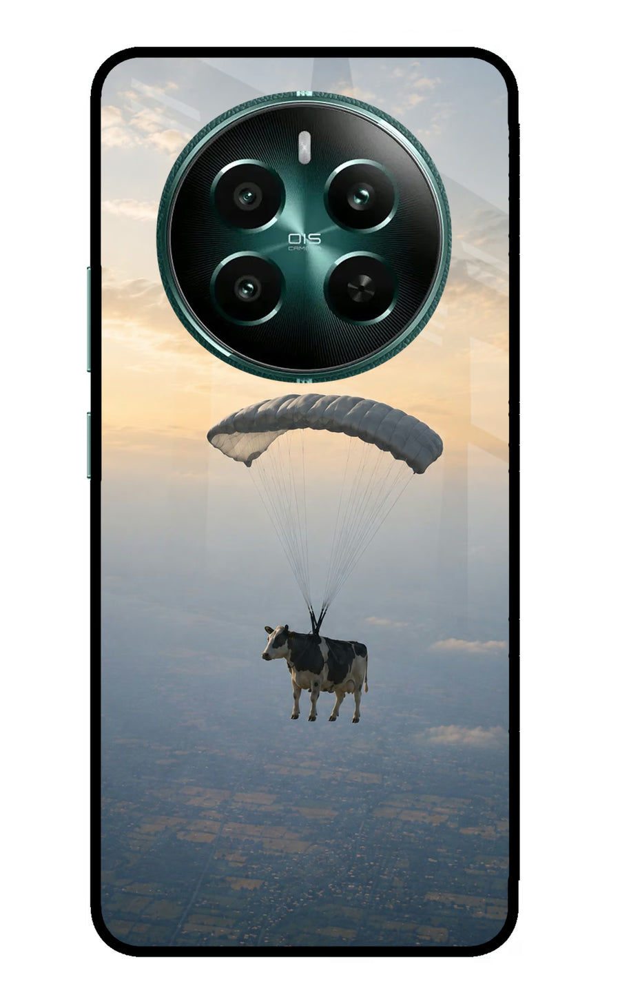 Skydiving Cow Realme 12+ 5G Back Cover, Metal case