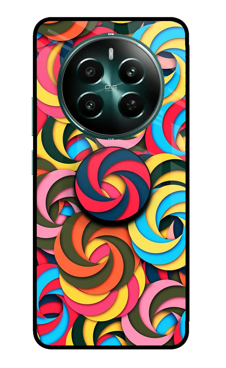 Spiral Pattern Realme 12+ 5G Pop Case, Metal case