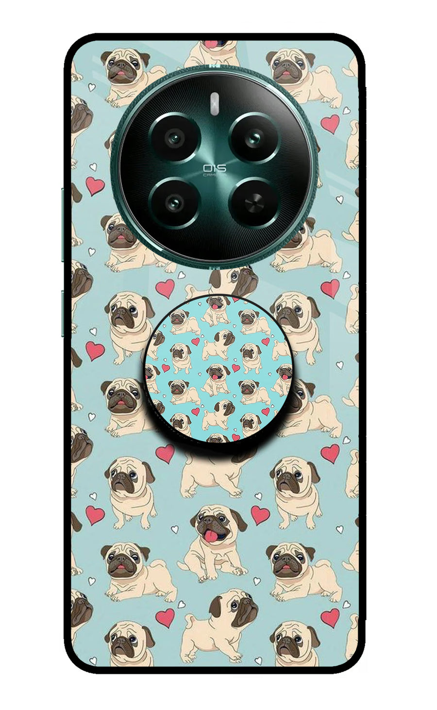 Pug Dog Realme 12+ 5G Pop Case, Metal case