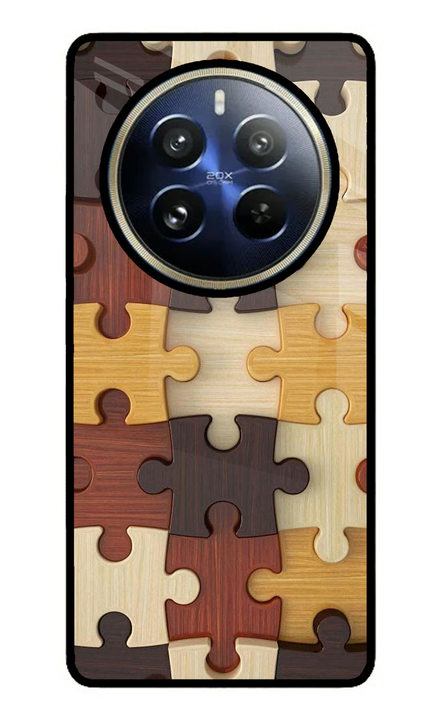 Wooden Puzzle Realme P1 Pro 5G Back Cover, Metal case