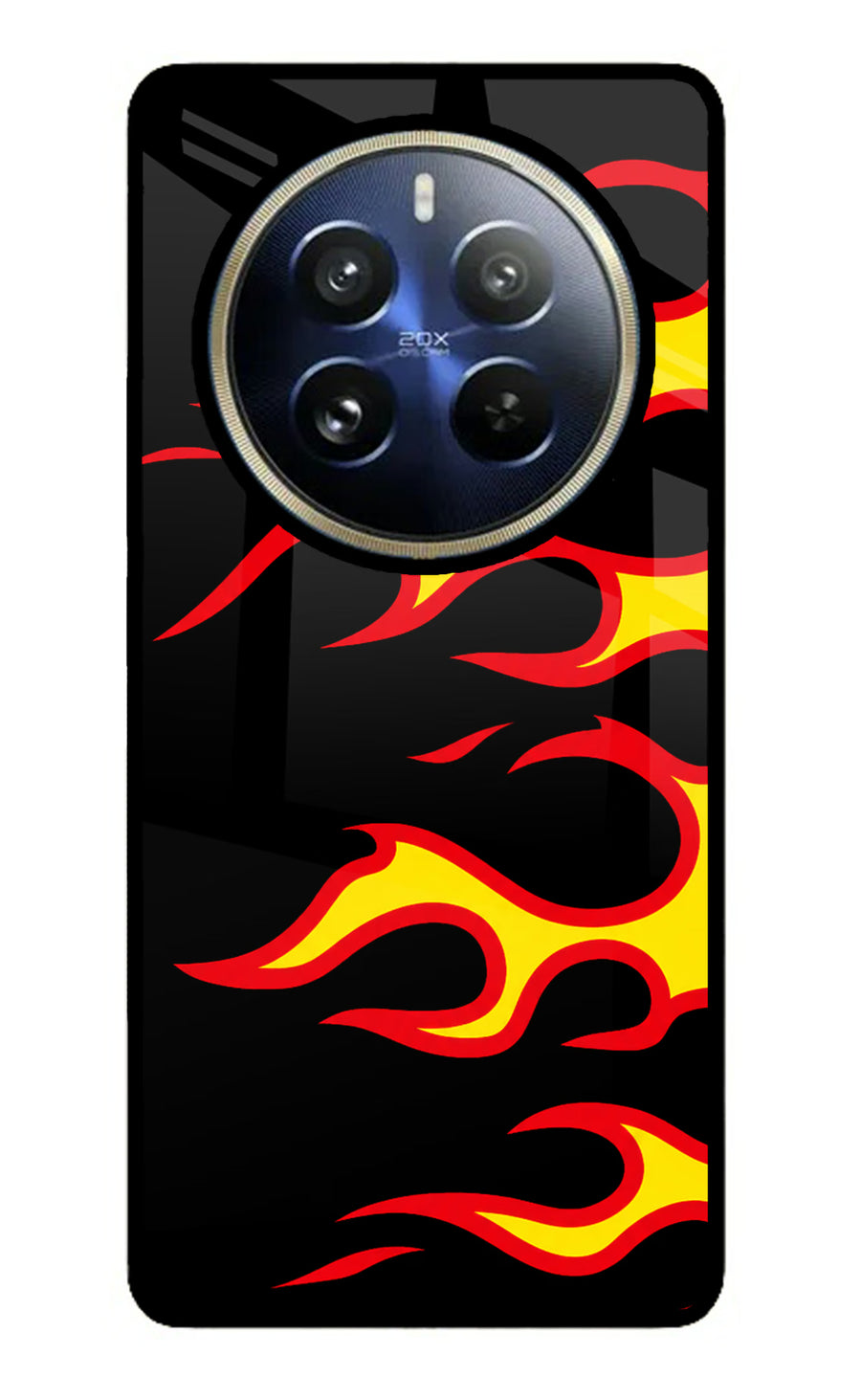Side Sweep Flames Realme P1 Pro 5G Back Cover, Metal case